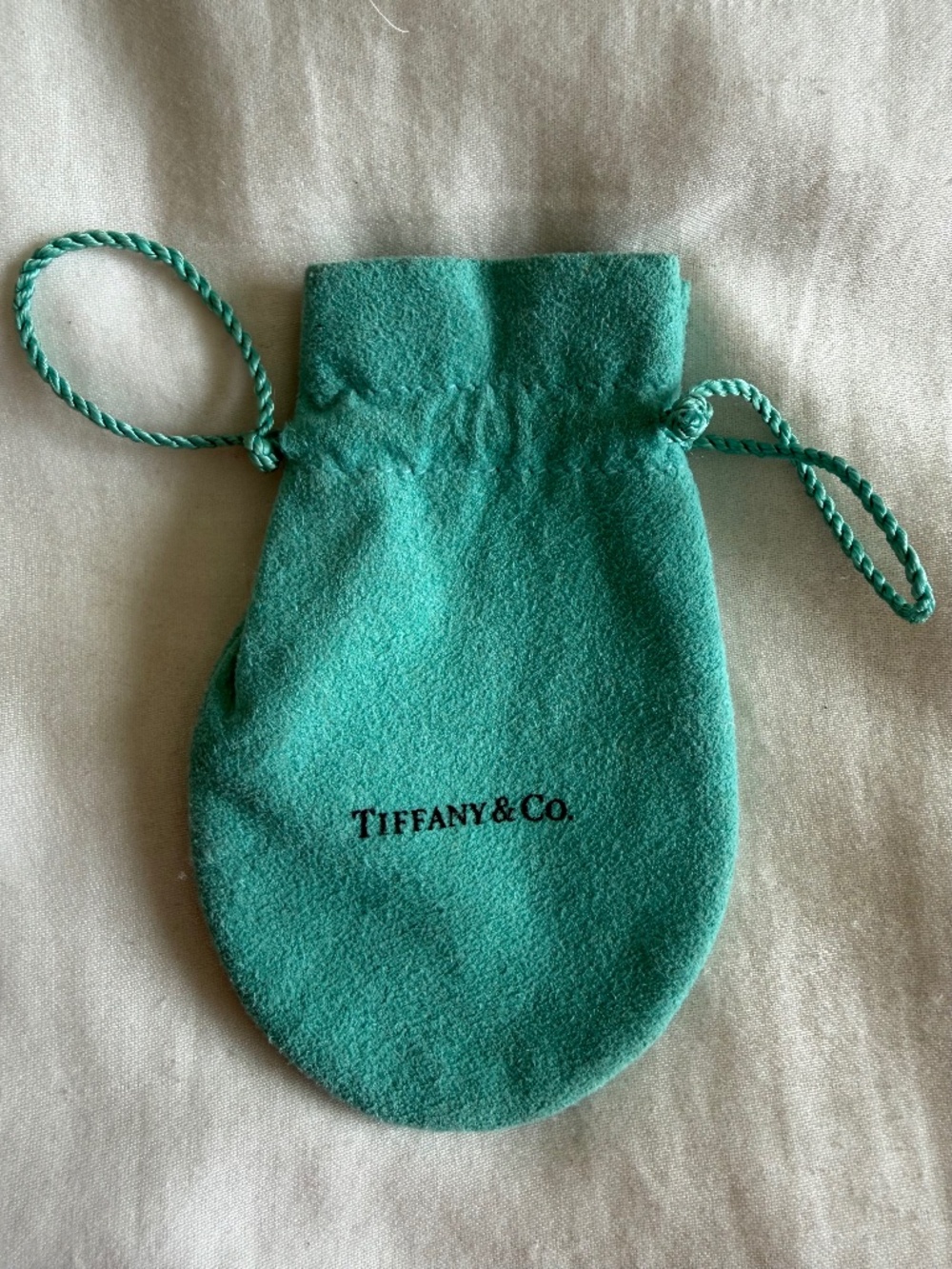 Authentic Tiffany & Co. Tiffany Blue Suede Jewelry Drawstring Pouch Dust Bag